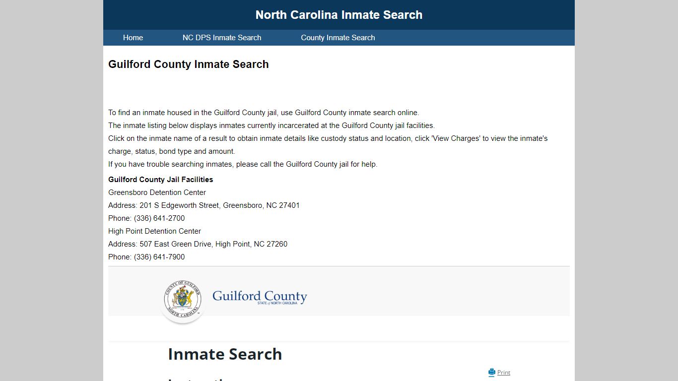 Guilford County Inmate Search - North Carolina Inmate Search